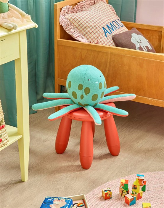 Blæksprutte Bomuld Bamse - Blå